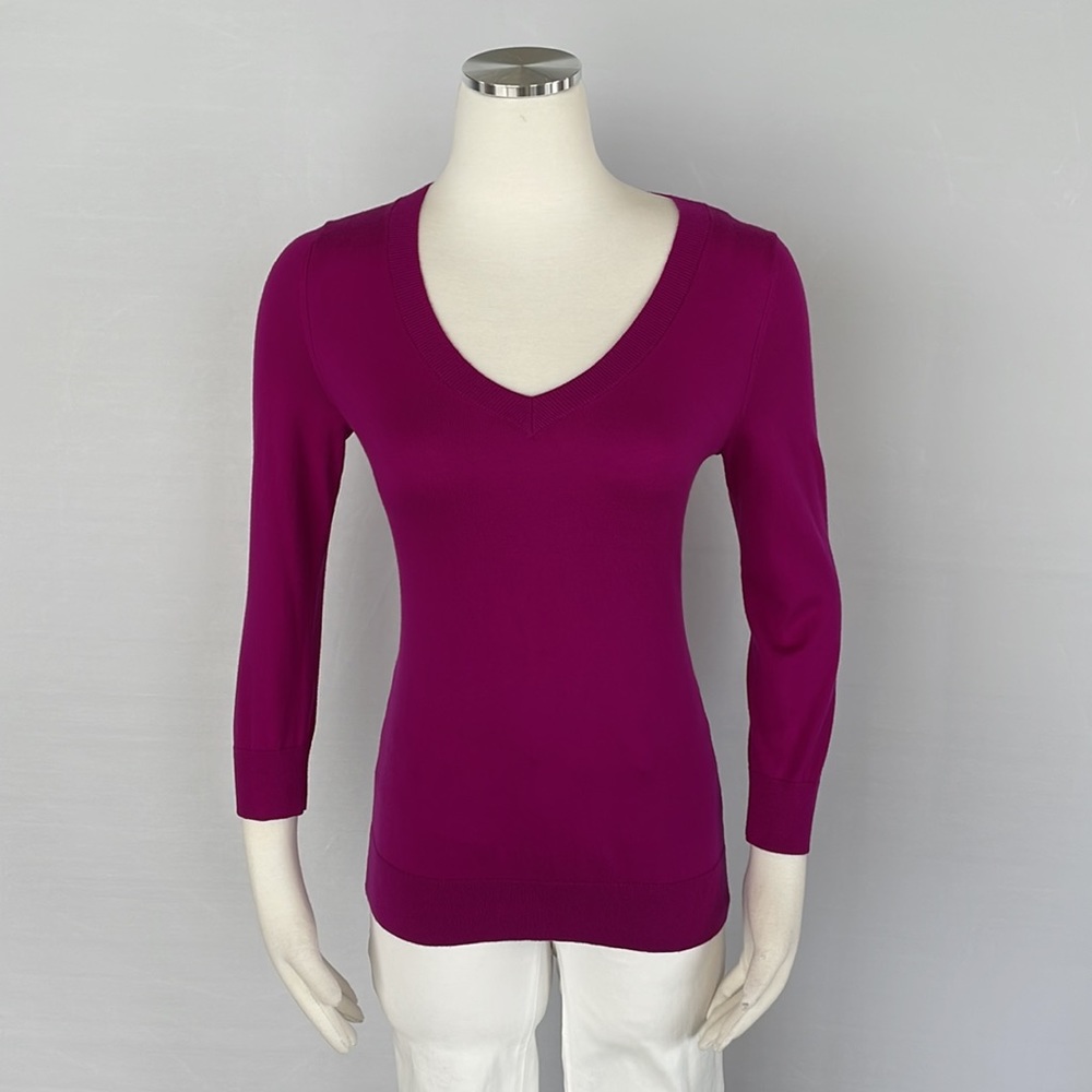 NWT Banana Republic Magenta Silk Sweater Small